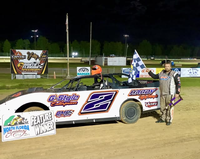 Mr Excitement Brian Hansford wins your Street Stock feature at North Florida Speedway